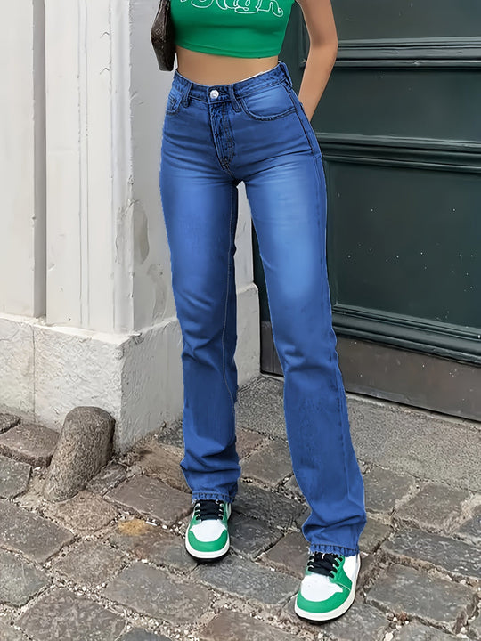 Walpurgisin Spijkerbroek Dames van Hoogwaardig Denim met Straight Fit en Elastische Tailleband