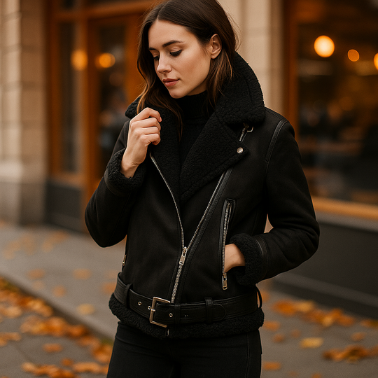 Vivano – Leren Jas Edge met Sherpa Bont