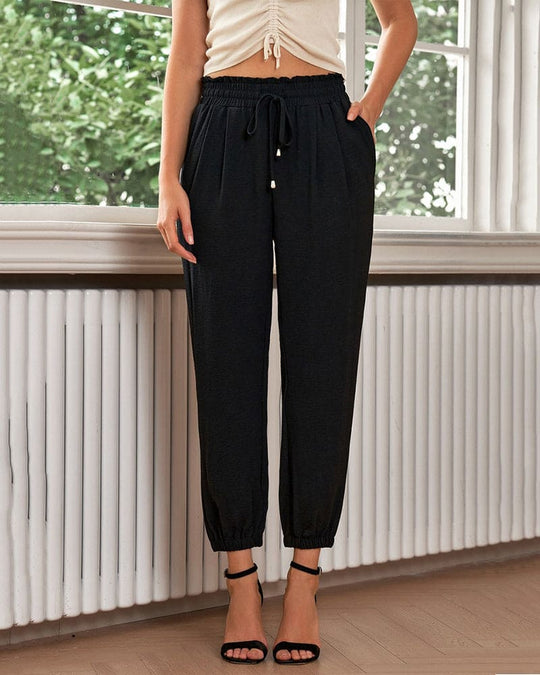 Katoenen Joggingbroek Dames met Hoge Taille en Elastische Boorden