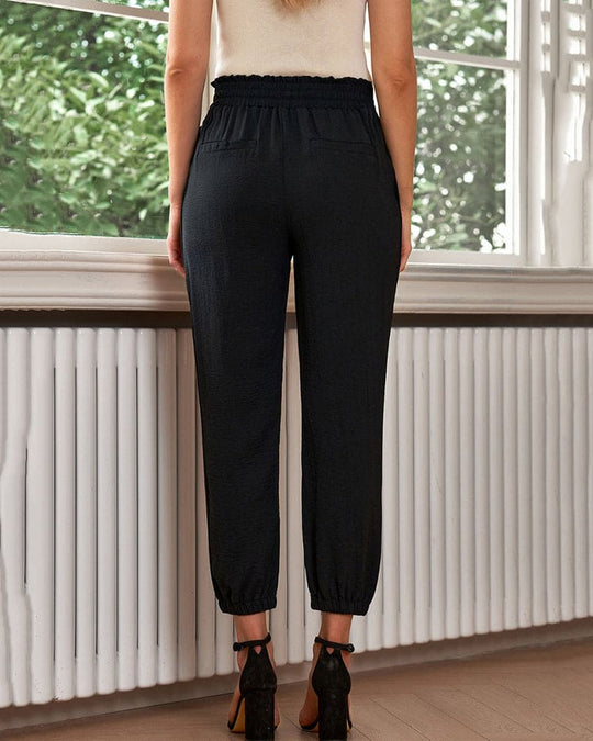 Katoenen Joggingbroek Dames met Hoge Taille en Elastische Boorden