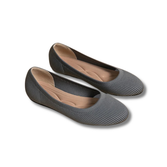 Leren Ballet Flats Schoenen Dames met Ronde Neus en Flexibele Zool