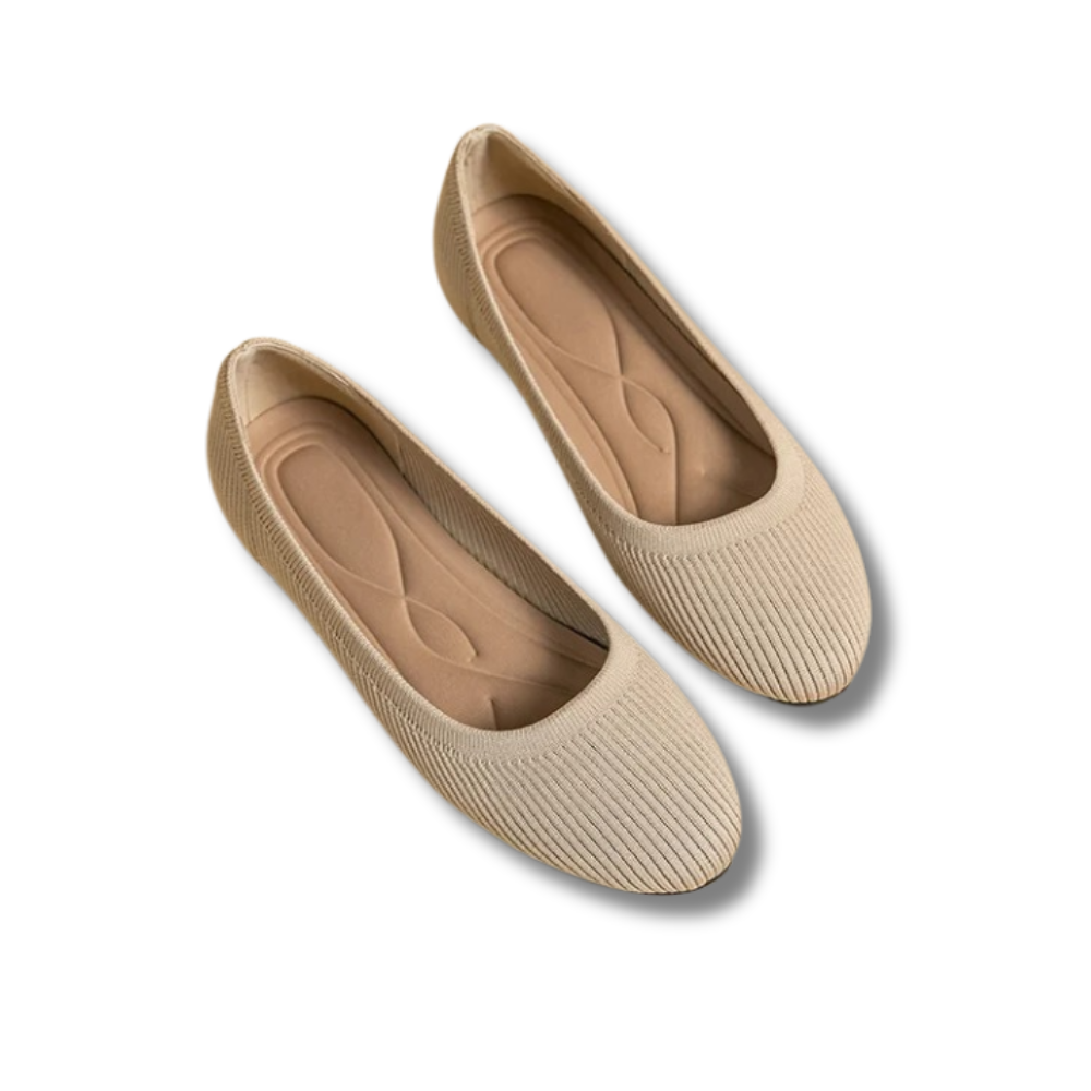Leren Ballet Flats Schoenen Dames met Ronde Neus en Flexibele Zool