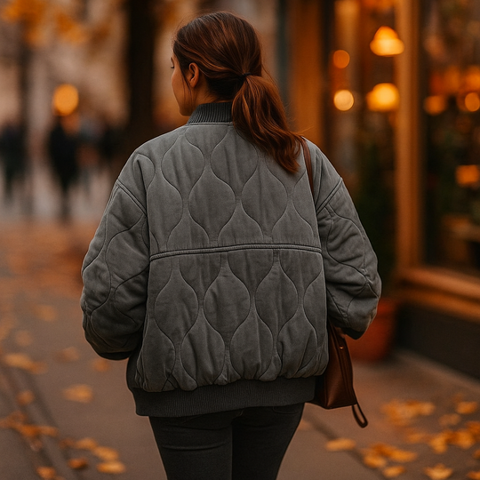 Vivano – Dames Losse Grijze Bomberjack