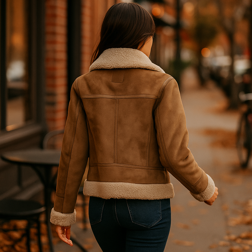 Vivano – Leren Jas Edge met Sherpa Bont