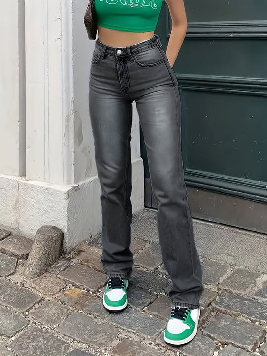 Walpurgisin Spijkerbroek Dames van Hoogwaardig Denim met Straight Fit en Elastische Tailleband
