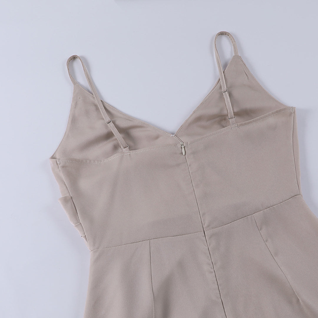 Vrouwelijke Midi Zomerjurk Dames in Lichtgewicht Stof met V-Hals