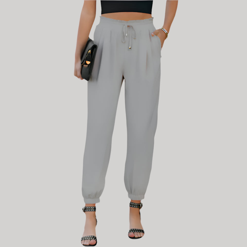 Katoenen Joggingbroek Dames met Hoge Taille en Elastische Boorden