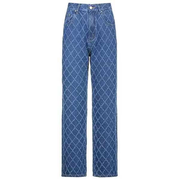 Luca Spijkerbroek Dames van Duurzaam Denim met Hoge Taille en Uniek Design