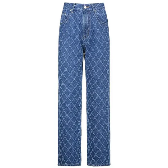 Luca Spijkerbroek Dames van Duurzaam Denim met Hoge Taille en Uniek Design