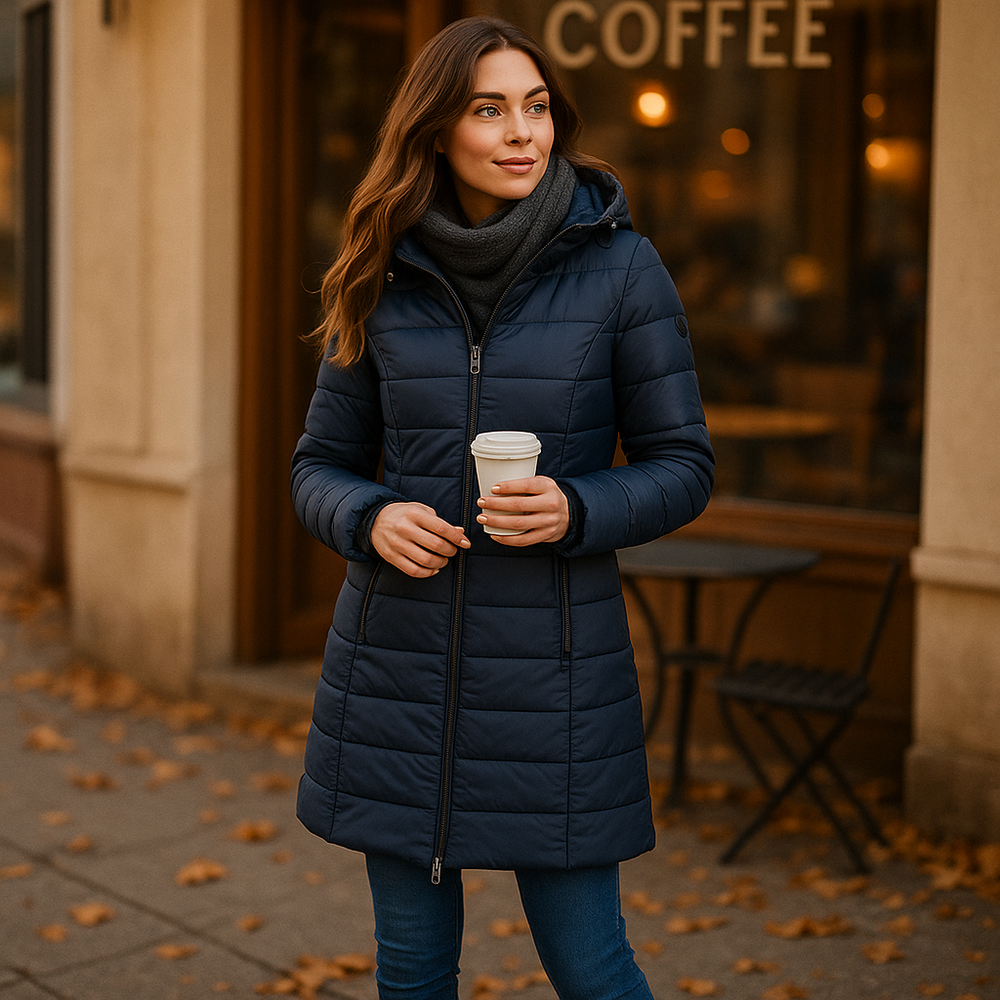 Vivano – Modieuze Lange Jas met Zachte Voering en Capuchon