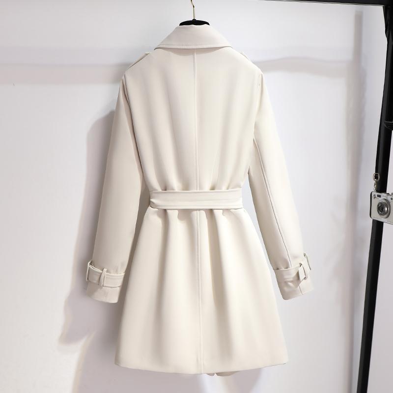Acryl Trenchcoat Dames met Verstelbare Manchetten en Klassieke Revers - ZovaFashion - Trench Coats