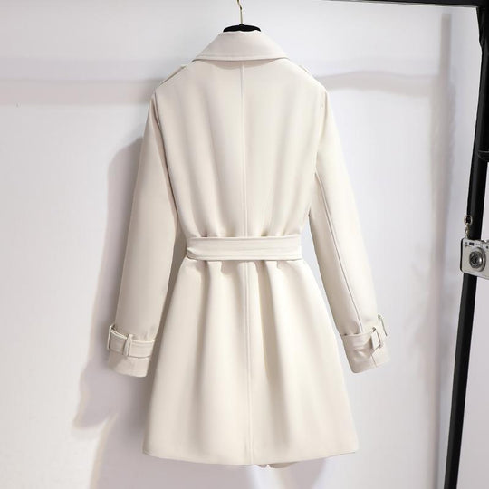 Acryl Trenchcoat Dames met Verstelbare Manchetten en Klassieke Revers - ZovaFashion - Trench Coats