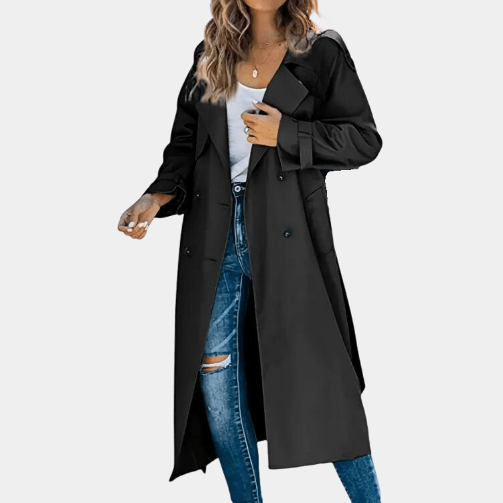 Ada Trenchcoat Dames van Katoen met Dubbele Knoopsluiting en Taille Riem - ZovaFashion - Populair