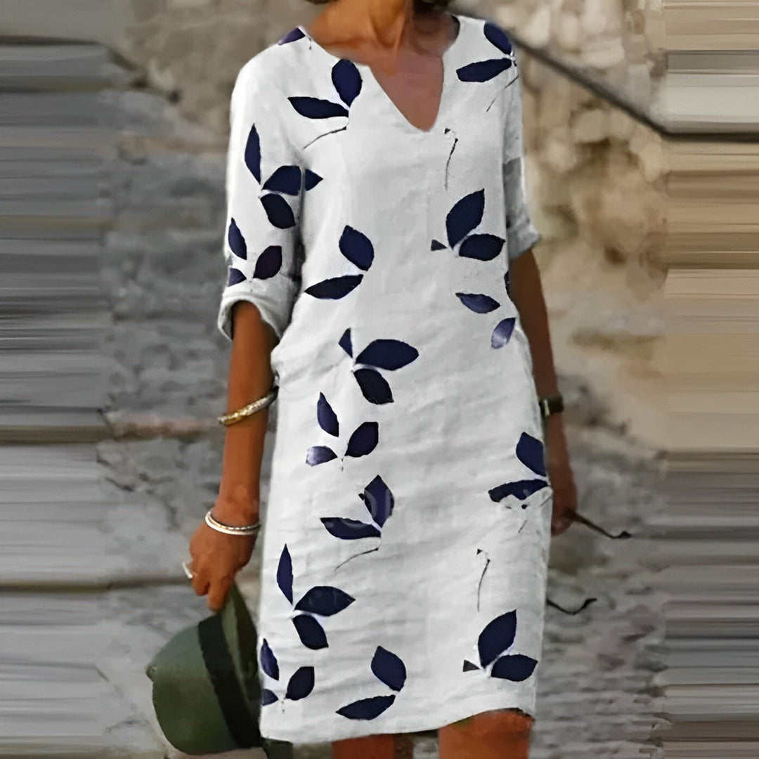 Adembenemende Zomerjurk met Bladerenprint - ZovaFashion - Midi Jurken