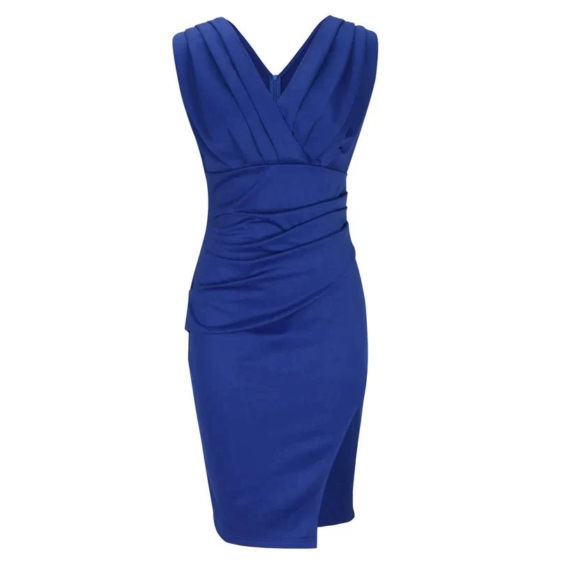 Agathe Midi Zomerjurk Dames van Katoen met Elegante Snit en Elastische Tailleband - ZovaFashion - Midi Jurken