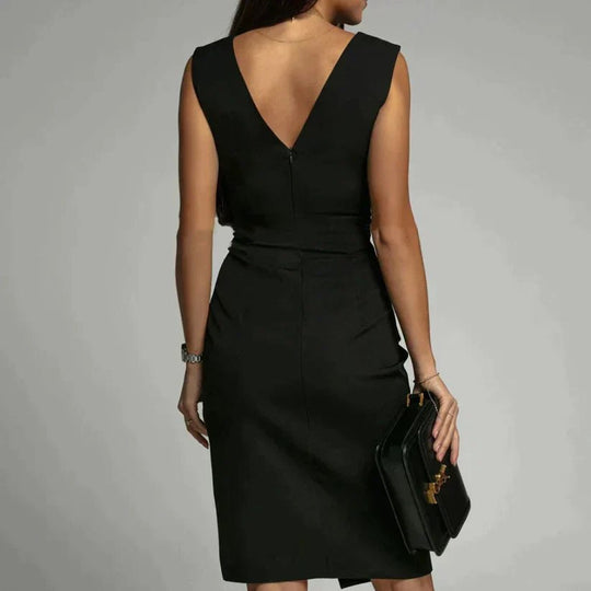 Agathe Midi Zomerjurk Dames van Katoen met Elegante Snit en Elastische Tailleband - ZovaFashion - Midi Jurken