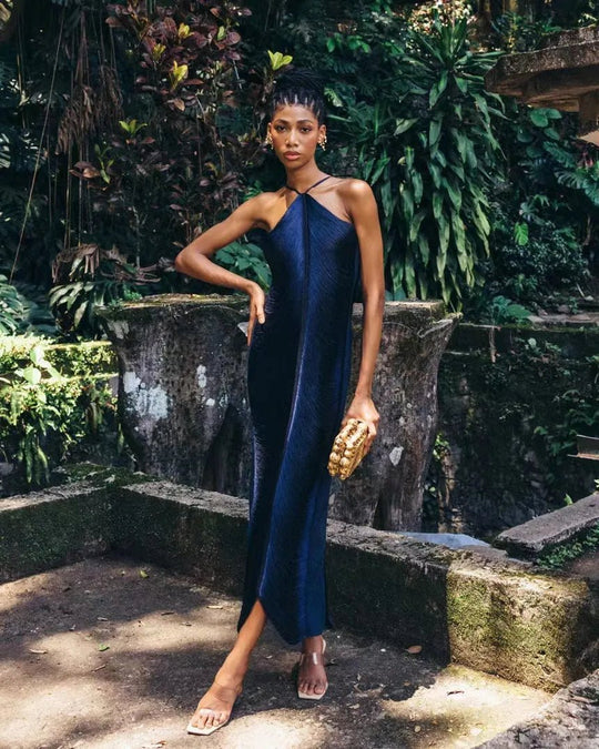 Asymmetrische Midi Zomerjurk van Lichtgewicht Stof - ZovaFashion - Midi Jurk