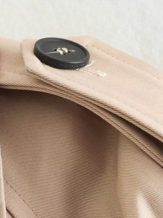 Beige Cropped Trenchcoat Dames met Verstelbare Mouwen - Zuri - ZovaFashion - Fashion