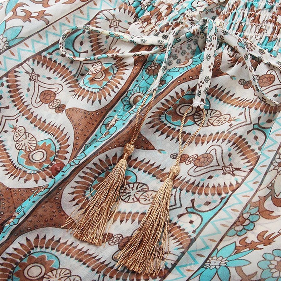 Bohemian Maxi Zomerjurk Dames in Luchtige Katoen met Paisley - Patroon - Zova - Fashion