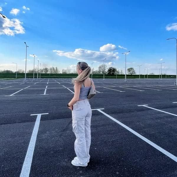 Cargo Spijkerbroek Dames van Katoen met Hoge Taille en Relaxed Fit - ZovaFashion - Spijkerbroek Dames