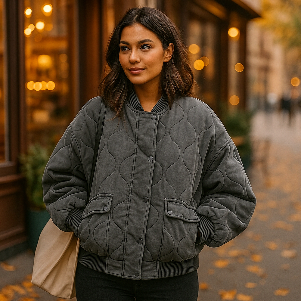 Vivano – Dames Losse Grijze Bomberjack