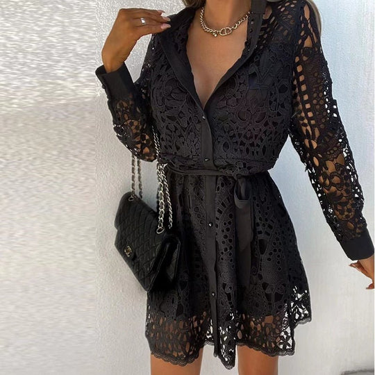 Couture - Moda Midi Zomerjurk met Elegante Kant en Flatterende Pasvorm - Zova - Fashion - Midi Jurk