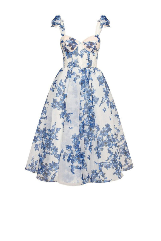 Couture - Moda Midi Zomerjurk van Organza met Flatterende Pasvorm en Tijdloos Design - Zova - Fashion - Midi Jurk