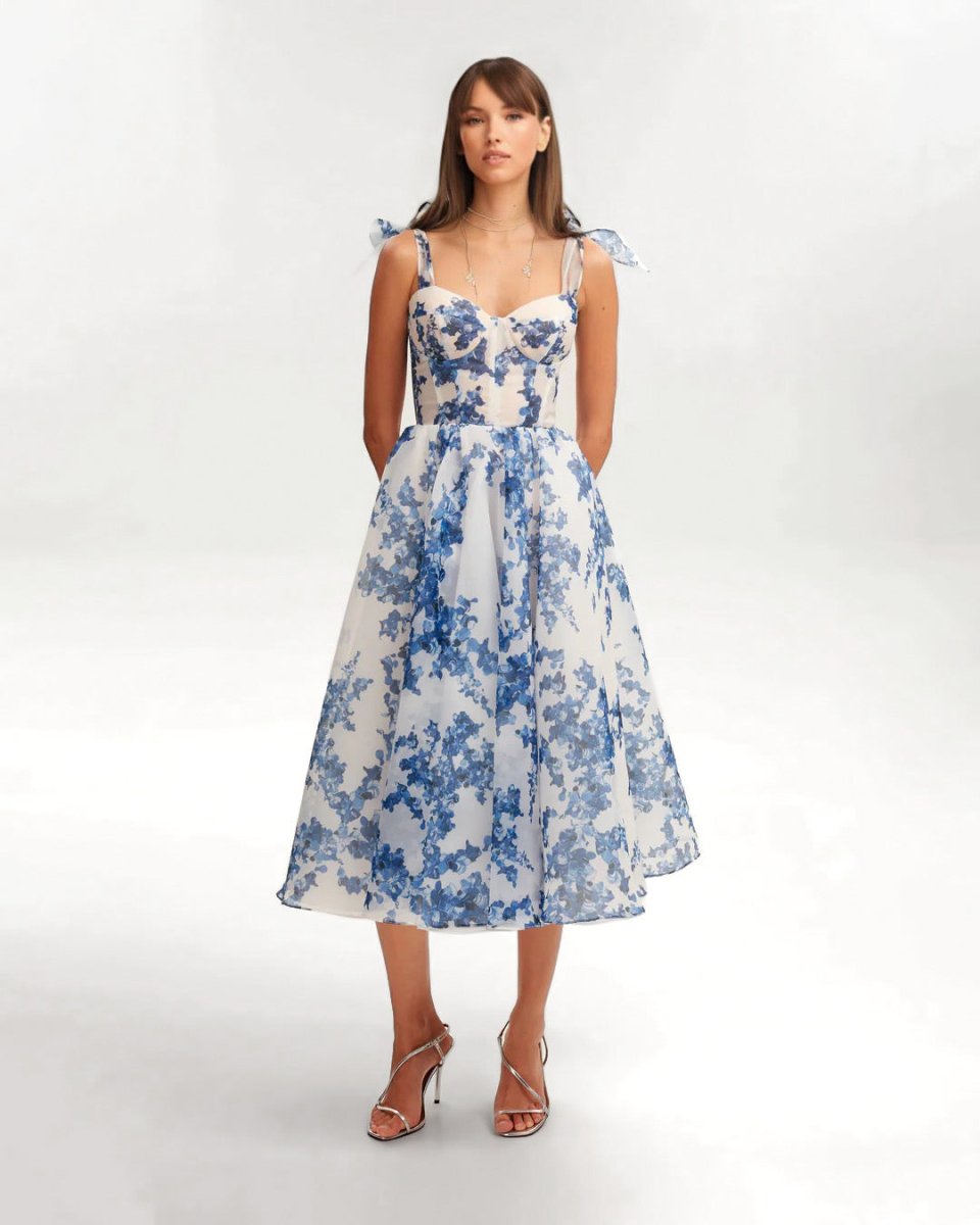 Couture - Moda Midi Zomerjurk van Organza met Flatterende Pasvorm en Tijdloos Design - Zova - Fashion - Midi Jurk