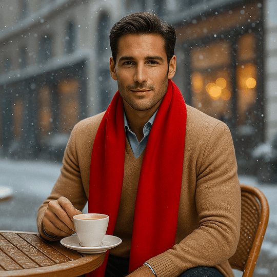 Rode Kasjmier Sjaal – Tijdloze Elegant en Warmte