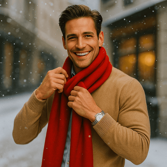 Rode Kasjmier Sjaal – Tijdloze Elegant en Warmte