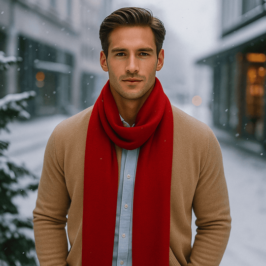 Rode Kasjmier Sjaal – Tijdloze Elegant en Warmte