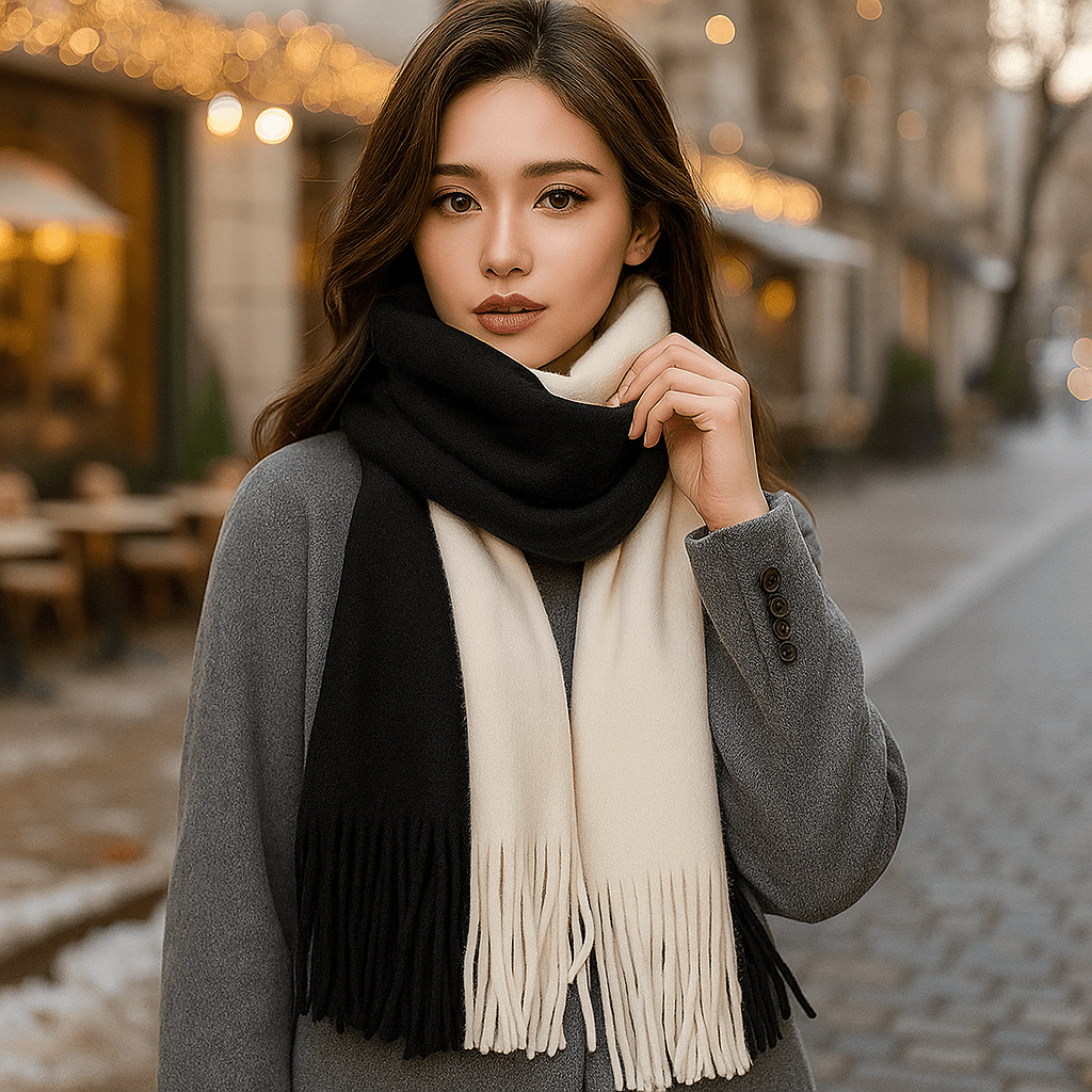 Lang en Elegant Sjaal in Kasjmier – Zachtheid en Stijl van de Winter