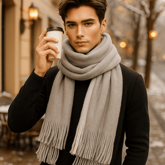 Lang en Elegant Sjaal in Kasjmier – Zachtheid en Stijl van de Winter