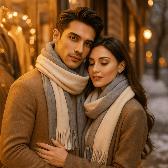 Lang en Elegant Sjaal in Kasjmier – Zachtheid en Stijl van de Winter