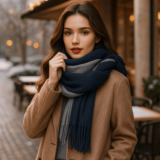 Lang en Elegant Sjaal in Kasjmier – Zachtheid en Stijl van de Winter