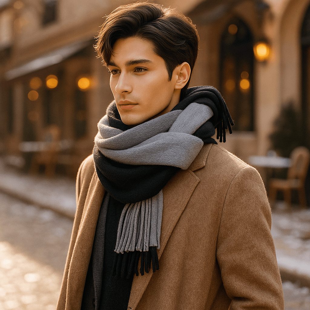 Lang en Elegant Sjaal in Kasjmier – Zachtheid en Stijl van de Winter