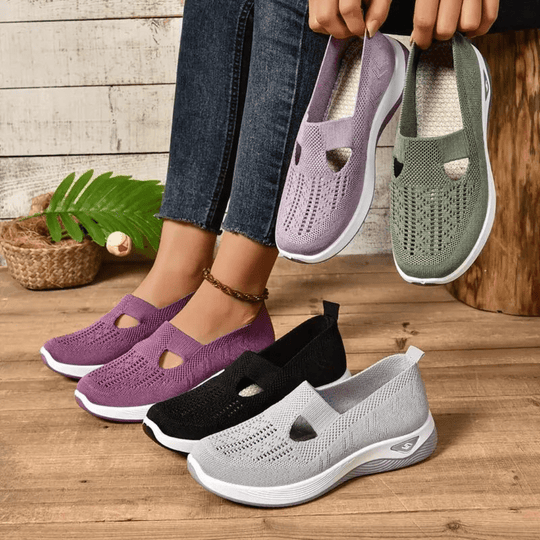 Elastische Orthopedische Sneakers Dames met Ademend Materiaal - ZovaFashion - Schoenen Dames