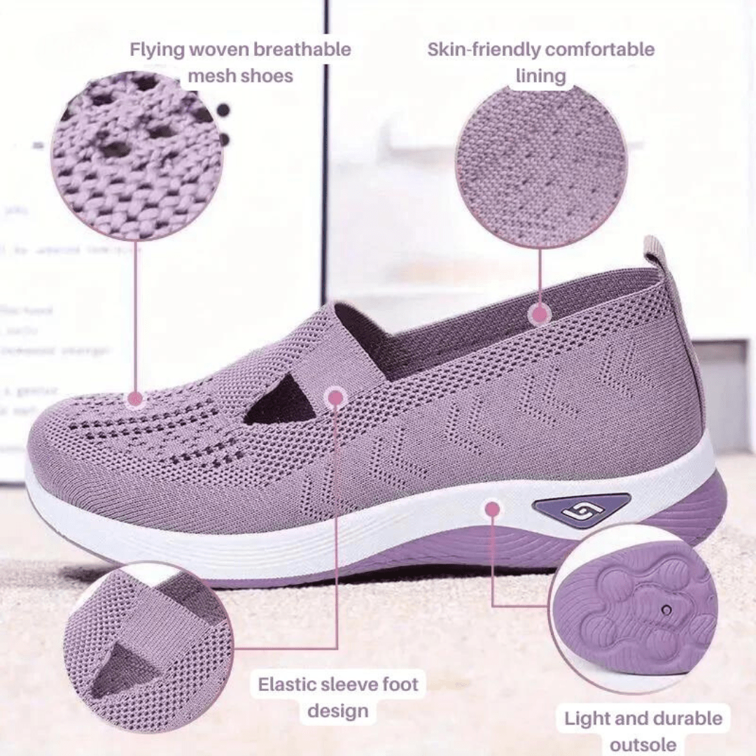 Elastische Orthopedische Sneakers Dames met Ademend Materiaal - ZovaFashion - Schoenen Dames