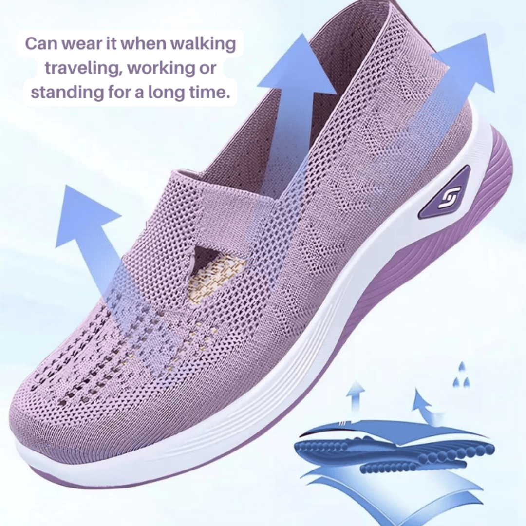 Elastische Orthopedische Sneakers Dames met Ademend Materiaal - ZovaFashion - Schoenen Dames