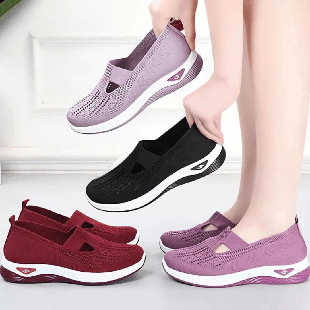 Elastische Orthopedische Sneakers Dames met Ademend Materiaal - ZovaFashion - Schoenen Dames