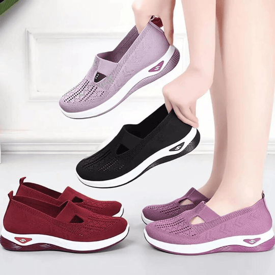 Elastische Orthopedische Sneakers Dames met Ademend Materiaal - ZovaFashion - Schoenen Dames