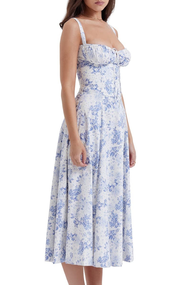 Elegante Katoenen Midi Zomerjurk met V - Hals en Elastische Tailleband - ZovaFashion - Midi Jurk