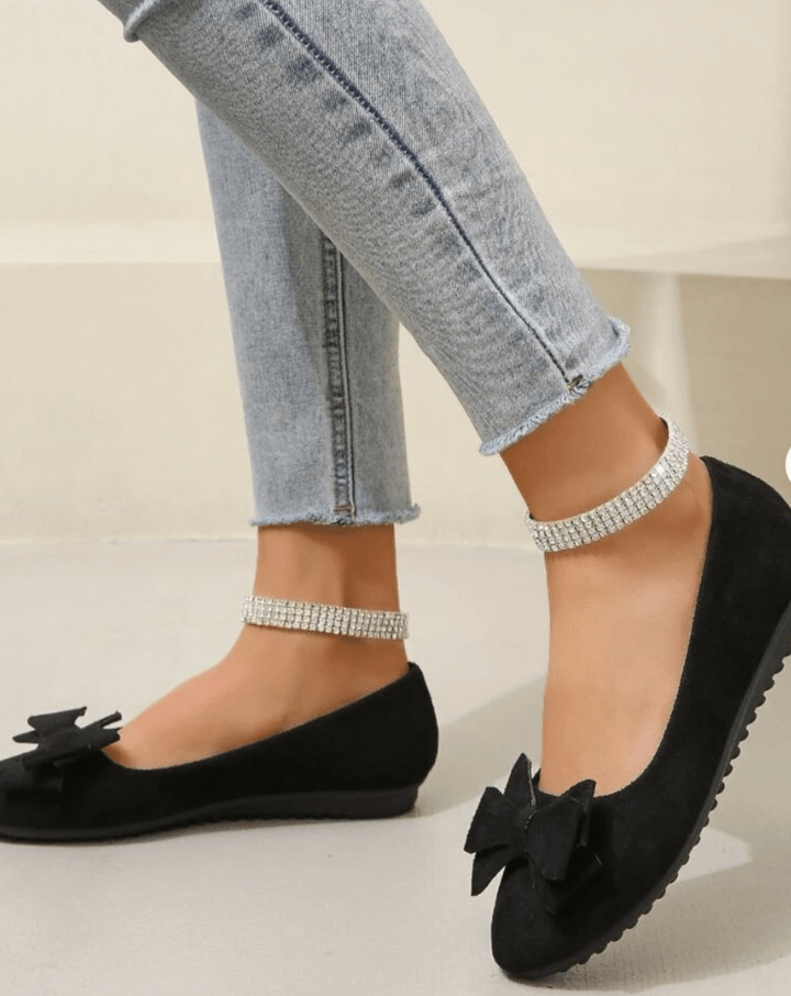 Elegante Leren Sneakers Dames met Bow Detail en Relaxed Fit - ZovaFashion - Schoenen Dames