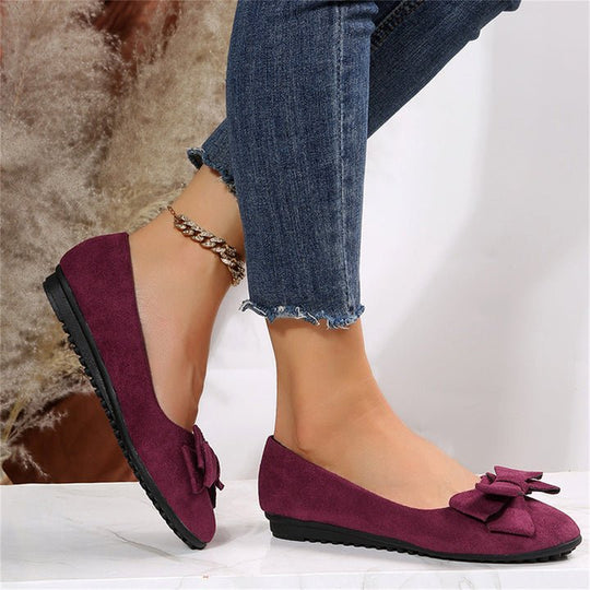 Elegante Leren Sneakers Dames met Bow Detail en Relaxed Fit - ZovaFashion - Schoenen Dames