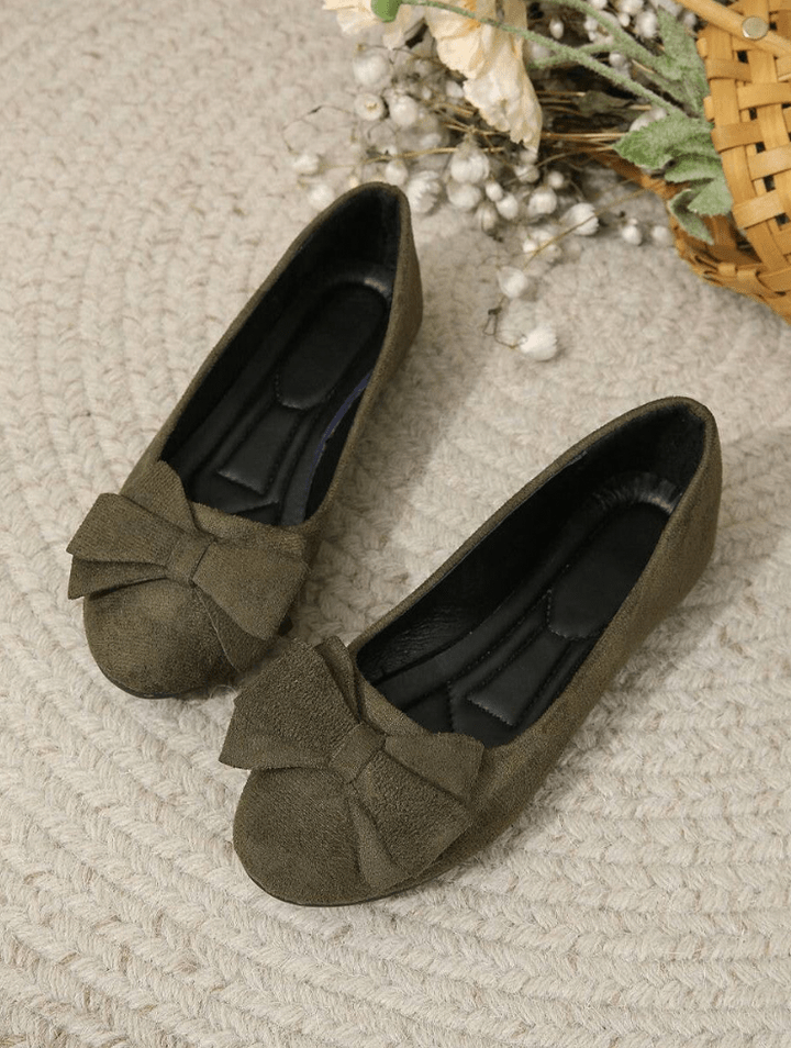 Elegante Leren Sneakers Dames met Bow Detail en Relaxed Fit - ZovaFashion - Schoenen Dames