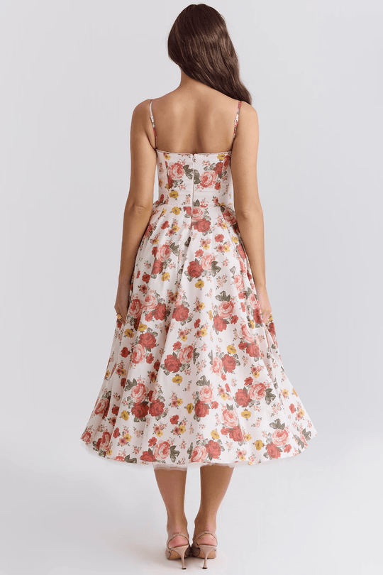 Elegante Midi Zomerjurk Dames van Satijn met Spaghetti Bandjes en Kant Details - ZovaFashion - Midi Jurken