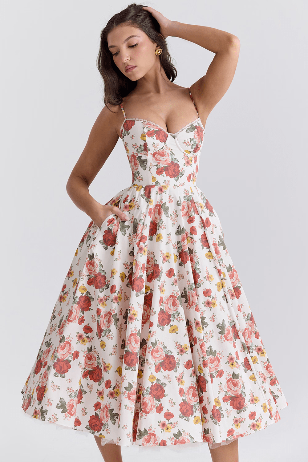 Elegante Midi Zomerjurk Dames van Satijn met Spaghetti Bandjes en Kant Details - ZovaFashion - Midi Jurken