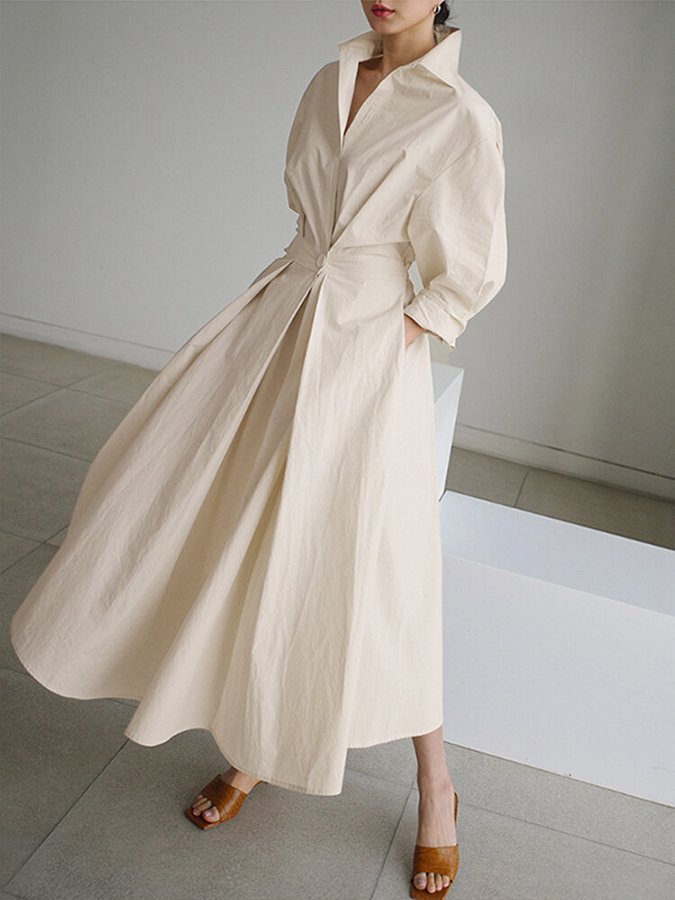 Elegante Midi Zomerjurk Dames van Zacht Materiaal met Vloeiende Pasvorm - ZovaFashion - Midi Jurk