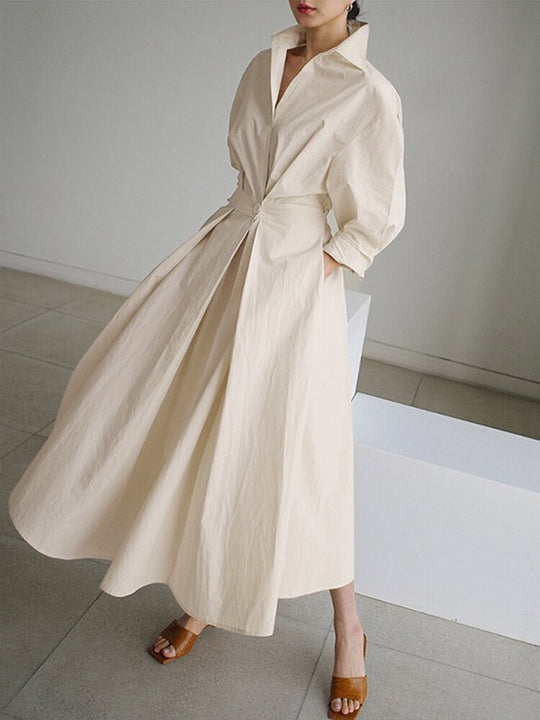 Elegante Midi Zomerjurk Dames van Zacht Materiaal met Vloeiende Pasvorm - ZovaFashion - Midi Jurk