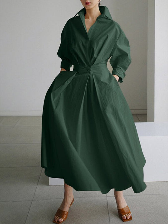 Elegante Midi Zomerjurk Dames van Zacht Materiaal met Vloeiende Pasvorm - ZovaFashion - Midi Jurk